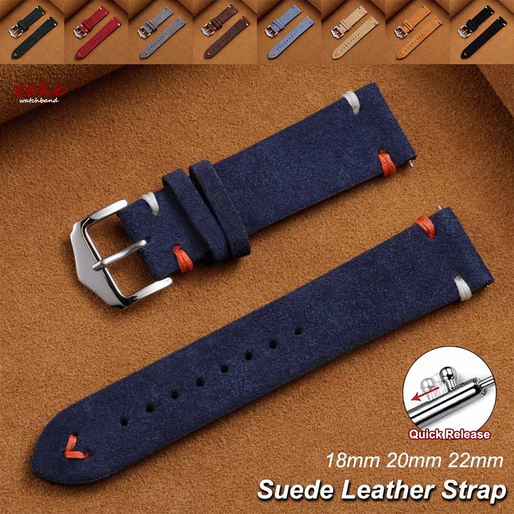 Suede Strap Watch - Винтажный замшевый кожаный ремешок для часов
