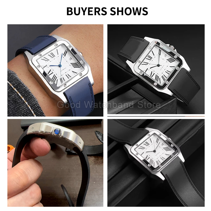 Черно-синий высококачественный – обзор и цена Cartier Watch Santos