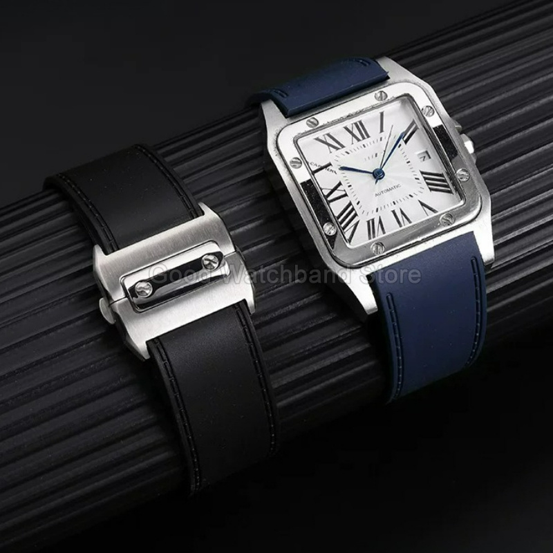 Черно-синий высококачественный – обзор и цена Cartier Watch Santos