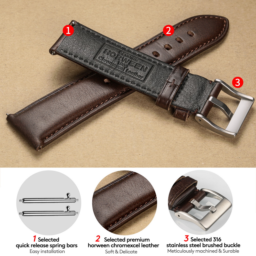 Ремешки для часов Hemsut из на – обзор и цена Leather Strap Quick Release