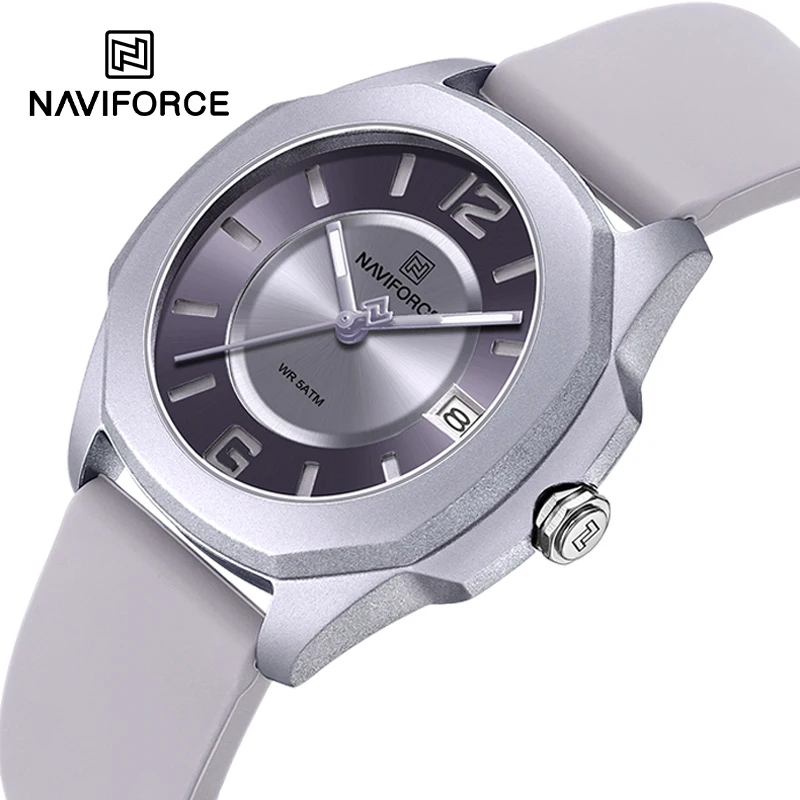 NAVIFORCE 7107 Часы для женщин – обзор и цена Silicone Band Women